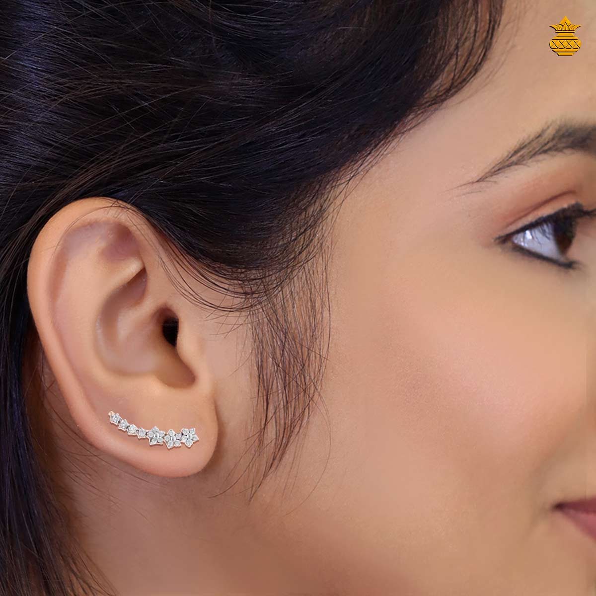 18KT Rose Gold Stone  Bluetooth Stud